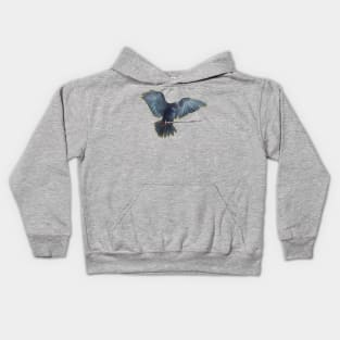 Watercolor Halloween Magical Raven with Sword Light version Kids Hoodie